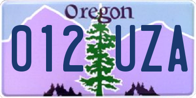 OR license plate 012UZA