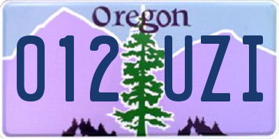 OR license plate 012UZI