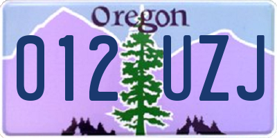 OR license plate 012UZJ
