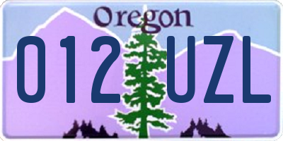 OR license plate 012UZL