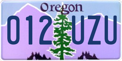 OR license plate 012UZU
