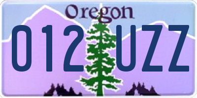 OR license plate 012UZZ