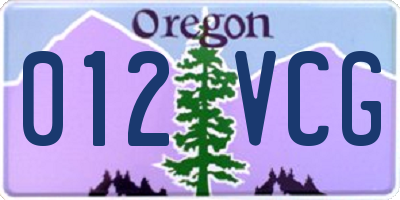 OR license plate 012VCG