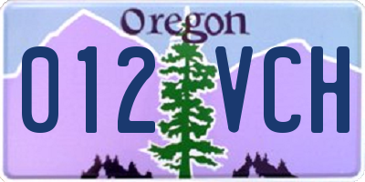 OR license plate 012VCH