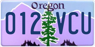 OR license plate 012VCU