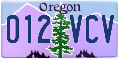 OR license plate 012VCV