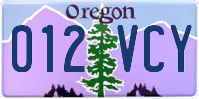 OR license plate 012VCY