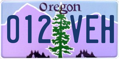 OR license plate 012VEH