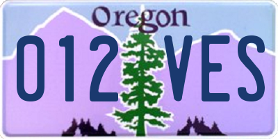 OR license plate 012VES