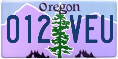 OR license plate 012VEU
