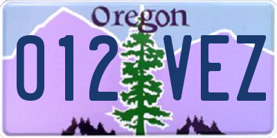 OR license plate 012VEZ