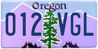 OR license plate 012VGL