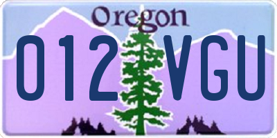 OR license plate 012VGU