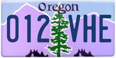 OR license plate 012VHE