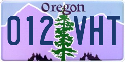 OR license plate 012VHT