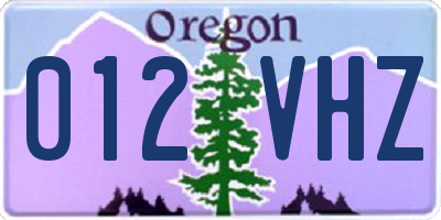 OR license plate 012VHZ