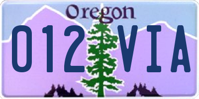 OR license plate 012VIA