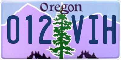 OR license plate 012VIH