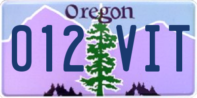 OR license plate 012VIT