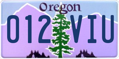 OR license plate 012VIU