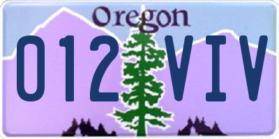 OR license plate 012VIV