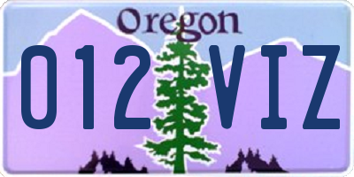 OR license plate 012VIZ