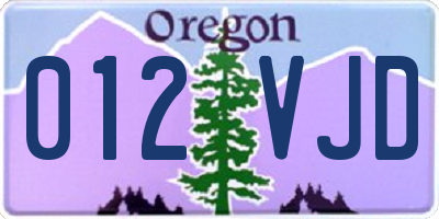 OR license plate 012VJD