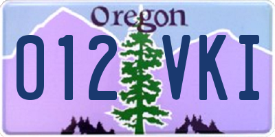 OR license plate 012VKI