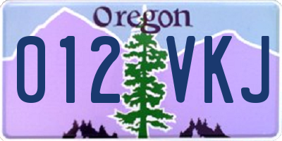 OR license plate 012VKJ