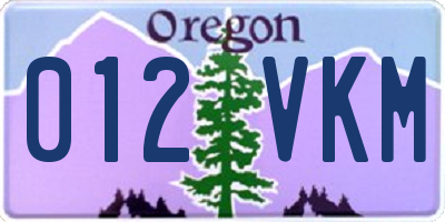 OR license plate 012VKM