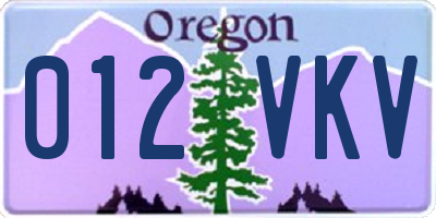 OR license plate 012VKV