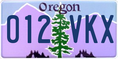 OR license plate 012VKX