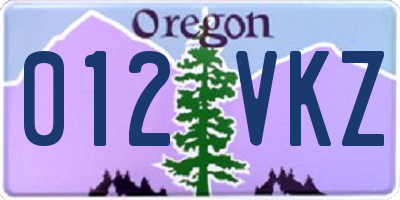 OR license plate 012VKZ