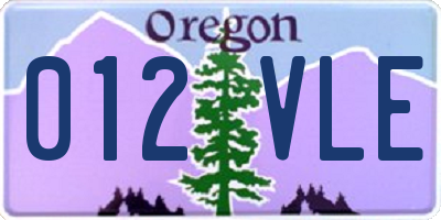 OR license plate 012VLE