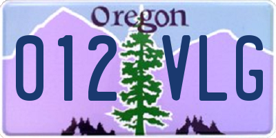 OR license plate 012VLG