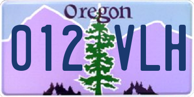 OR license plate 012VLH