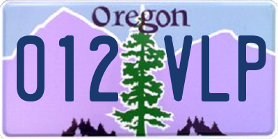 OR license plate 012VLP