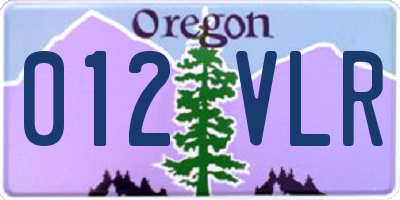 OR license plate 012VLR