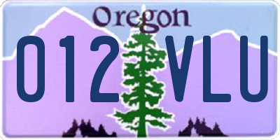 OR license plate 012VLU