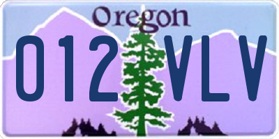 OR license plate 012VLV