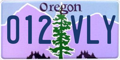 OR license plate 012VLY