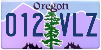 OR license plate 012VLZ