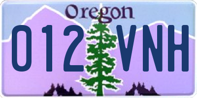 OR license plate 012VNH