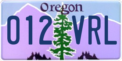 OR license plate 012VRL