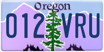 OR license plate 012VRU