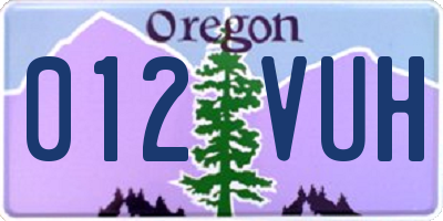 OR license plate 012VUH