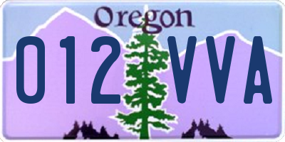 OR license plate 012VVA