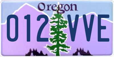 OR license plate 012VVE