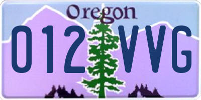 OR license plate 012VVG