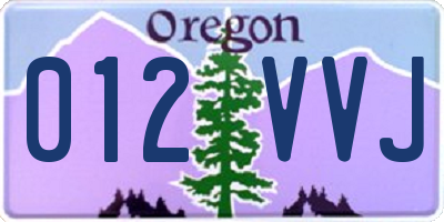 OR license plate 012VVJ